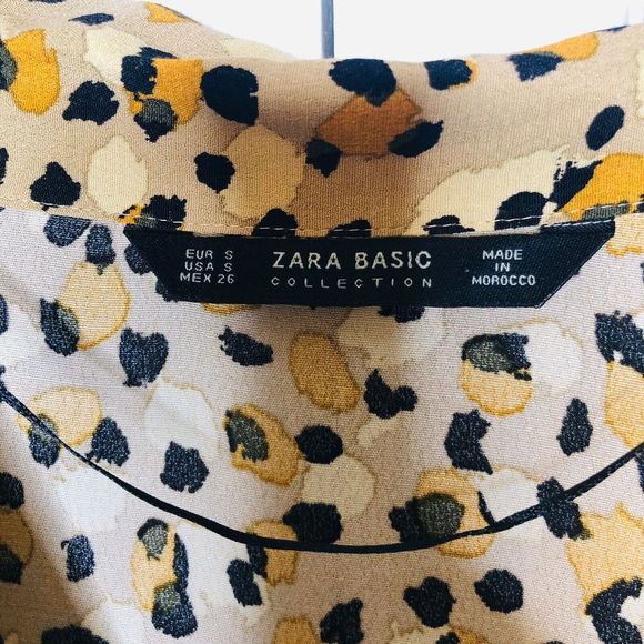 Zara Basic Leopard Print Button Up Blouse - Picture 4 of 6
